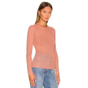 Ulla Johnson Peach Knit Crewneck Sweater